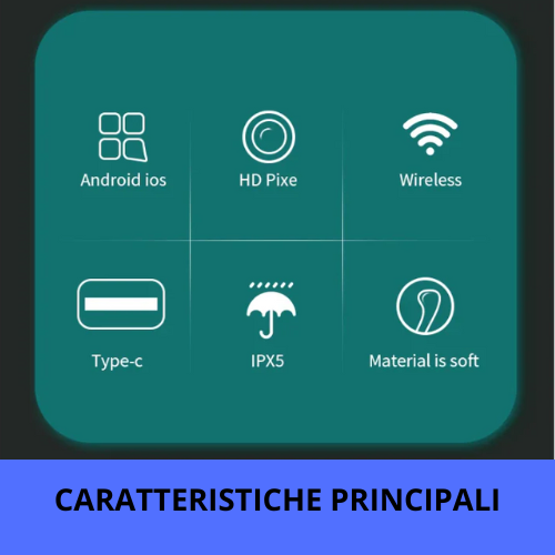 Strumento per la pulizia delle orecchie con telecamera e luce LED ad alta precisione. Wireless, con kit accessori.