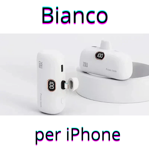 Mini Power Bank 30000mAh con LCD per telefono cellulare, cavo integrato caricatore batteria di tipo C o iPhone.