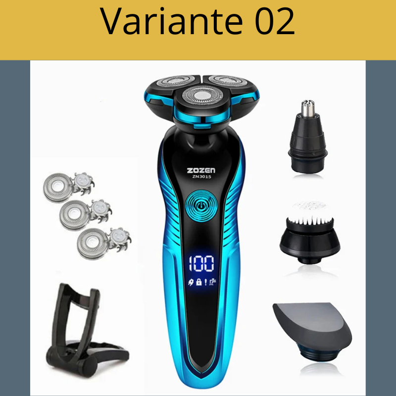 "Rasoio Elettrico con Display LCD e Trimmer Nasale: Compatto, Potente e Ricaricabile"