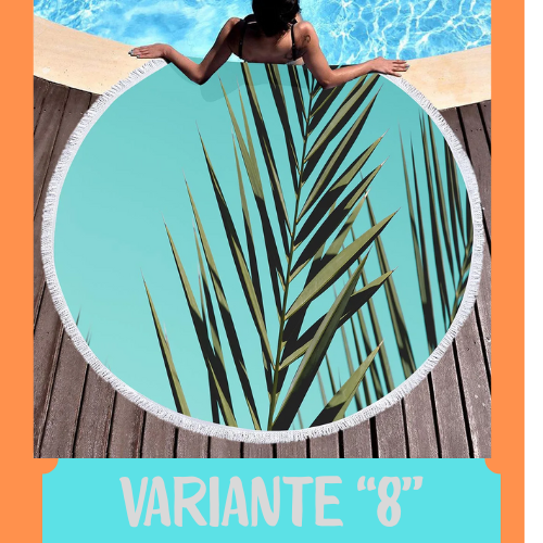 Palm Leaf Round Beach Towel,Superfine Polyester Sand Resistant Beach Blanket,Absorbent Quick Dry Pool Towel Portable Picnic Mat