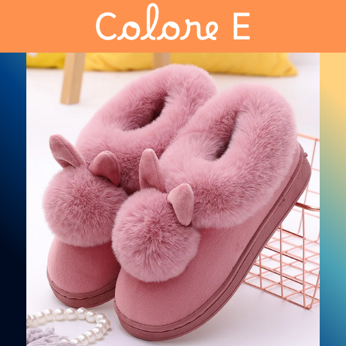 Pantofole invernali in peluche da donna. Comodità e caldo ai piedi. Colori a scelta, misure dalla 35 alla 44.