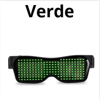 Occhiali a LED colorati Bluetooth con App dedicata. Multilingue, per scrivere e disegnare. I led cambiano col cambiare del ritmo musicale.