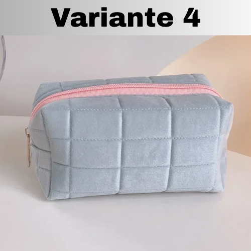 🧳Borsa Beauty-case con cerniera, tinta unita, per il trucco in pelliccia. Comoda, Capiente.