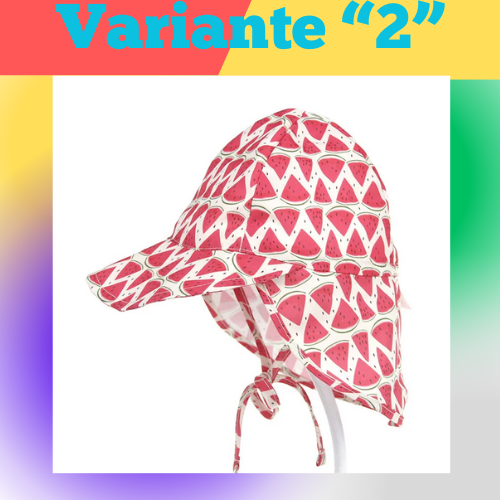 Cappello primavera/estate unisex per bambini con grande tesa e telo posteriore. Protezione a 360° in poliestere traspirante.