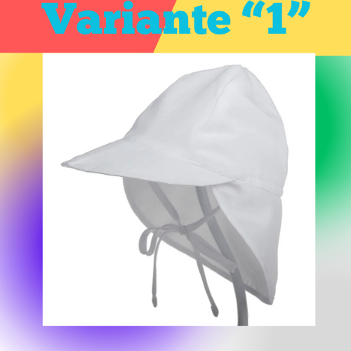 Cappello primavera/estate unisex per bambini con grande tesa e telo posteriore. Protezione a 360° in poliestere traspirante.