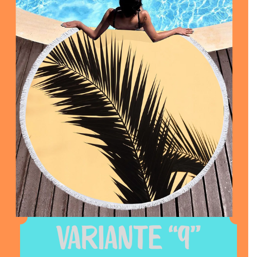 Palm Leaf Round Beach Towel,Superfine Polyester Sand Resistant Beach Blanket,Absorbent Quick Dry Pool Towel Portable Picnic Mat