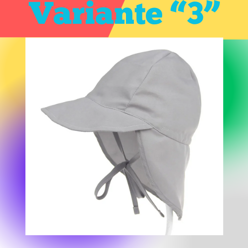 Cappello primavera/estate unisex per bambini con grande tesa e telo posteriore. Protezione a 360° in poliestere traspirante.