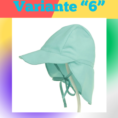 Cappello primavera/estate unisex per bambini con grande tesa e telo posteriore. Protezione a 360° in poliestere traspirante.