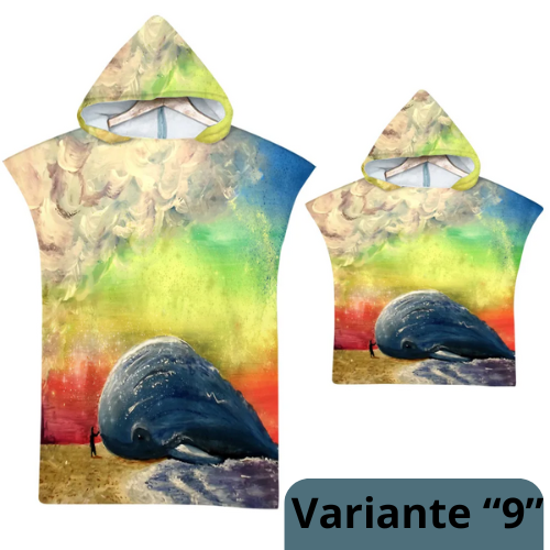 Sea Animals Hooded Beach Towel for Adult Kids Super Soft Childrens Beach Bath Towel Outdoor Poncho Bathrobe Towels