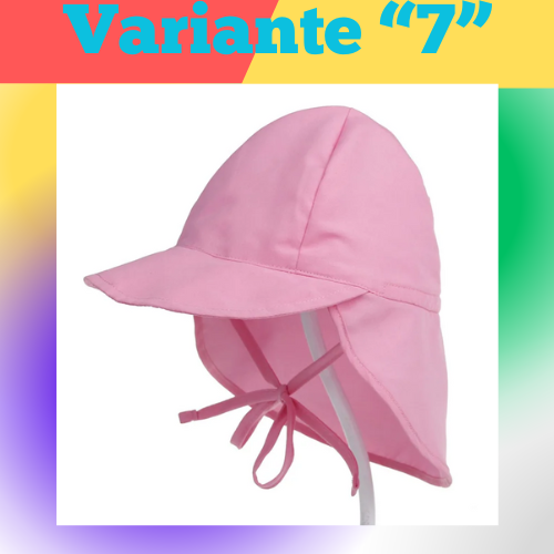 Cappello primavera/estate unisex per bambini con grande tesa e telo posteriore. Protezione a 360° in poliestere traspirante.