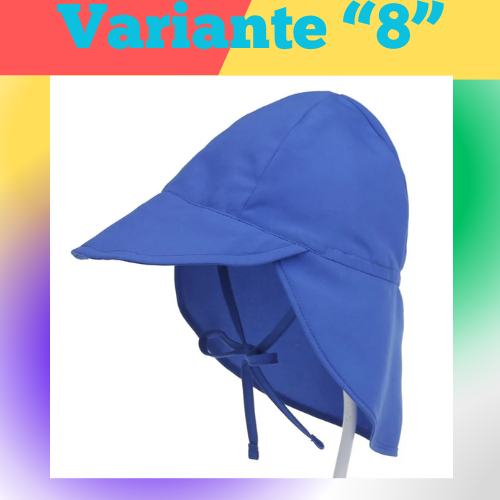 Cappello primavera/estate unisex per bambini con grande tesa e telo posteriore. Protezione a 360° in poliestere traspirante.