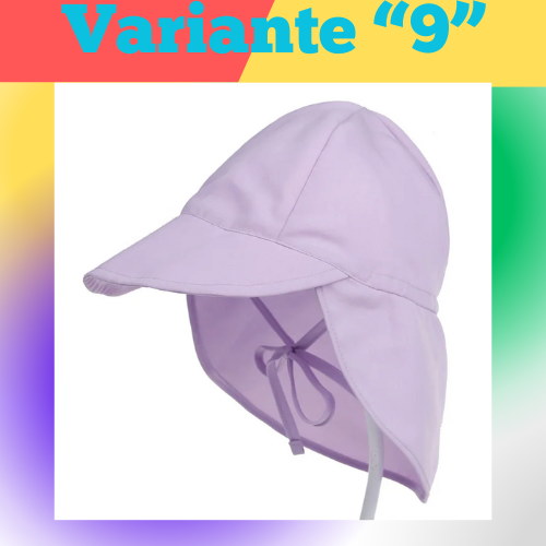 Cappello primavera/estate unisex per bambini con grande tesa e telo posteriore. Protezione a 360° in poliestere traspirante.
