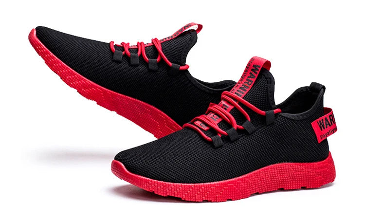 Scarpa sportiva primavera/estate da uomo, traspirante, morbida e resistente. Misura dal 39 al 47, disponibile rossa, gialla e nera.