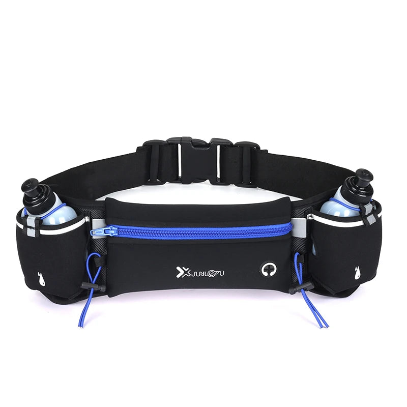 Marsupio sportivo con borracce. Progettato per gli amanti della corsa, del trekking e delle attività outdoor.