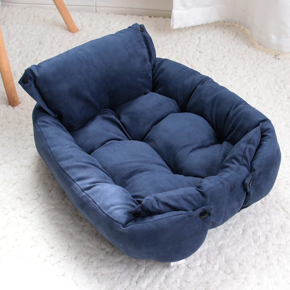 🐾 Cuccia con Cuscino per Cani e Gatti – 100% Cotone | Lavabile in Lavatrice 3 in 1: letto, divano e sofà.