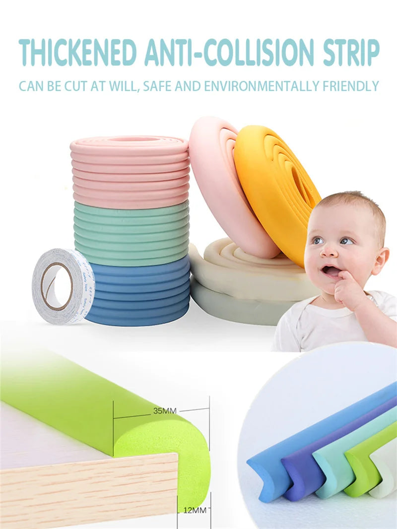 Striscia di protezione paraurti per bambini. In PVC colorata con nastro biadesivo. Extra spessa per la sicurezza dei bambini.