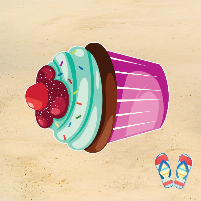 Asciugamano da spiaggia in microfibra ad asciugatura rapida a forma di oggetti. Anche personalizzabile con motivo, foto, scritta desiderati.