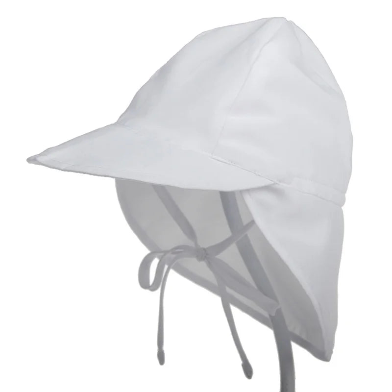 Cappello primavera/estate unisex per bambini con grande tesa e telo posteriore. Protezione a 360° in poliestere traspirante.