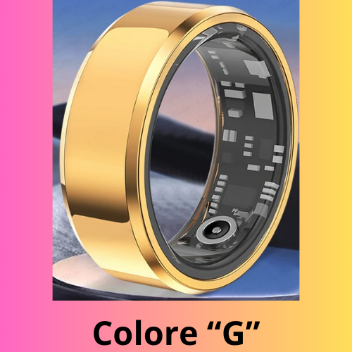 Anello smart per Android e Ios. Cardiofrequenzimetro, impermeabile IP68 fino -300 mt, multi-sport, controllo del sonno.