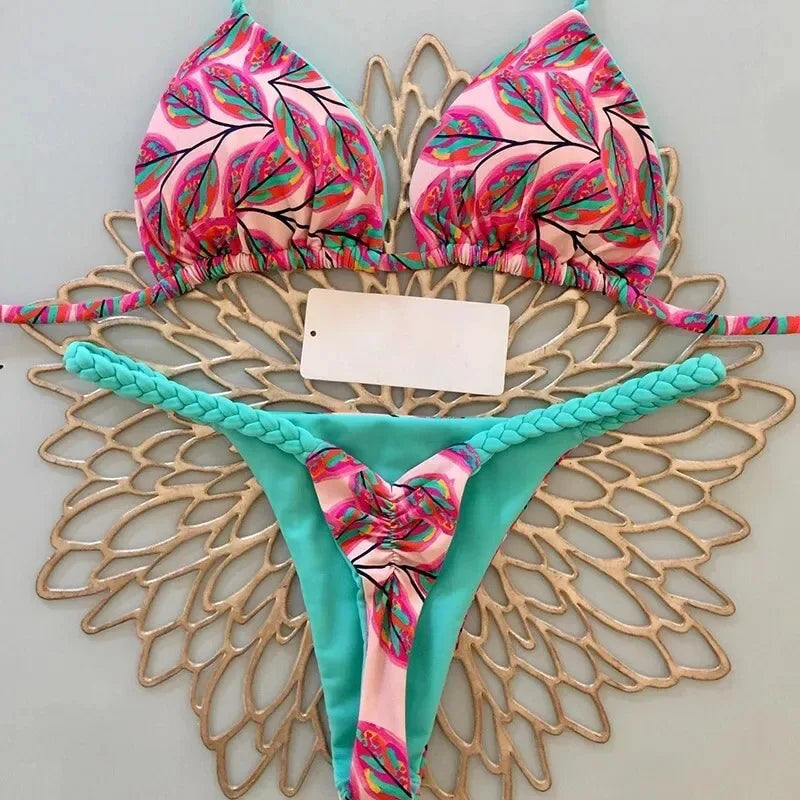 Costume Da Bagno da Donna. Set 2 pezzi con cinturino regolabile, morbido, di alta qualità, asciugatura rapida, non si restringe.