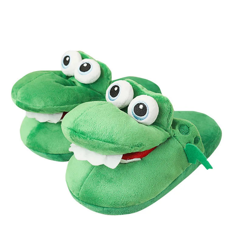 Pantofole Invernali Unisex a Forma di Coccodrillo: La Bocca Si Apre e Si Chiude ad Ogni Tuo Passo!
