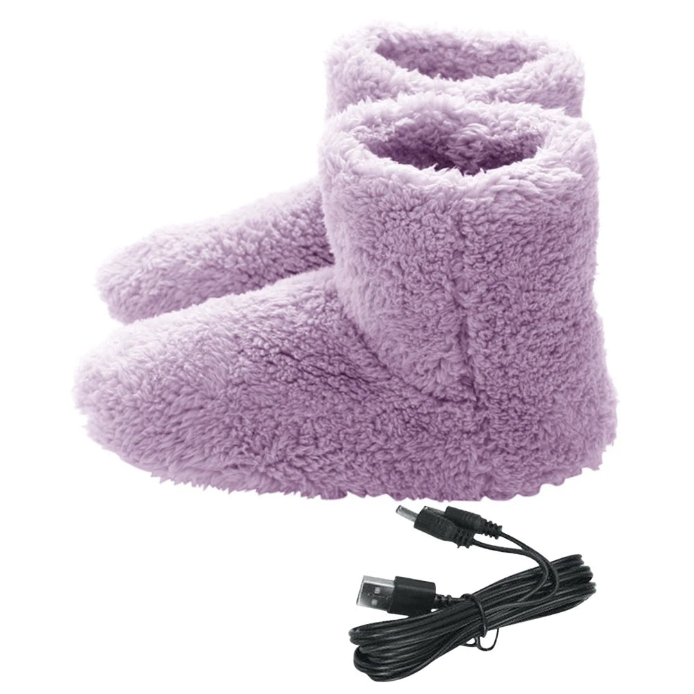 Pantofole Scaldapiedi Elettriche USB. In Morbido Peluche. Comfort e Calore Intelligente a Portata di Mano.