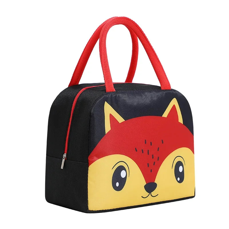 Borsa termica isolante porta vivande per bambini con immagini simpatici animali. Figure e colori a scelta.