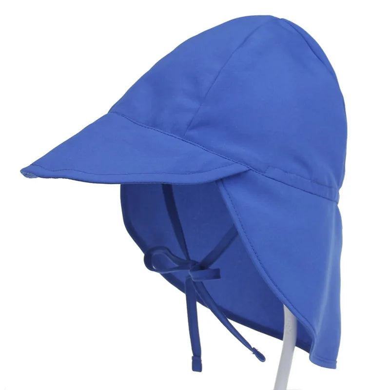 Cappello primavera/estate unisex per bambini con grande tesa e telo posteriore. Protezione a 360° in poliestere traspirante.