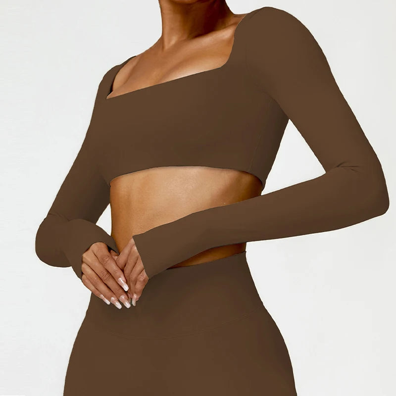 Top/T-shirt sportiva/casual, manica lunga, per donna. Misure e 6 colori a scelta.