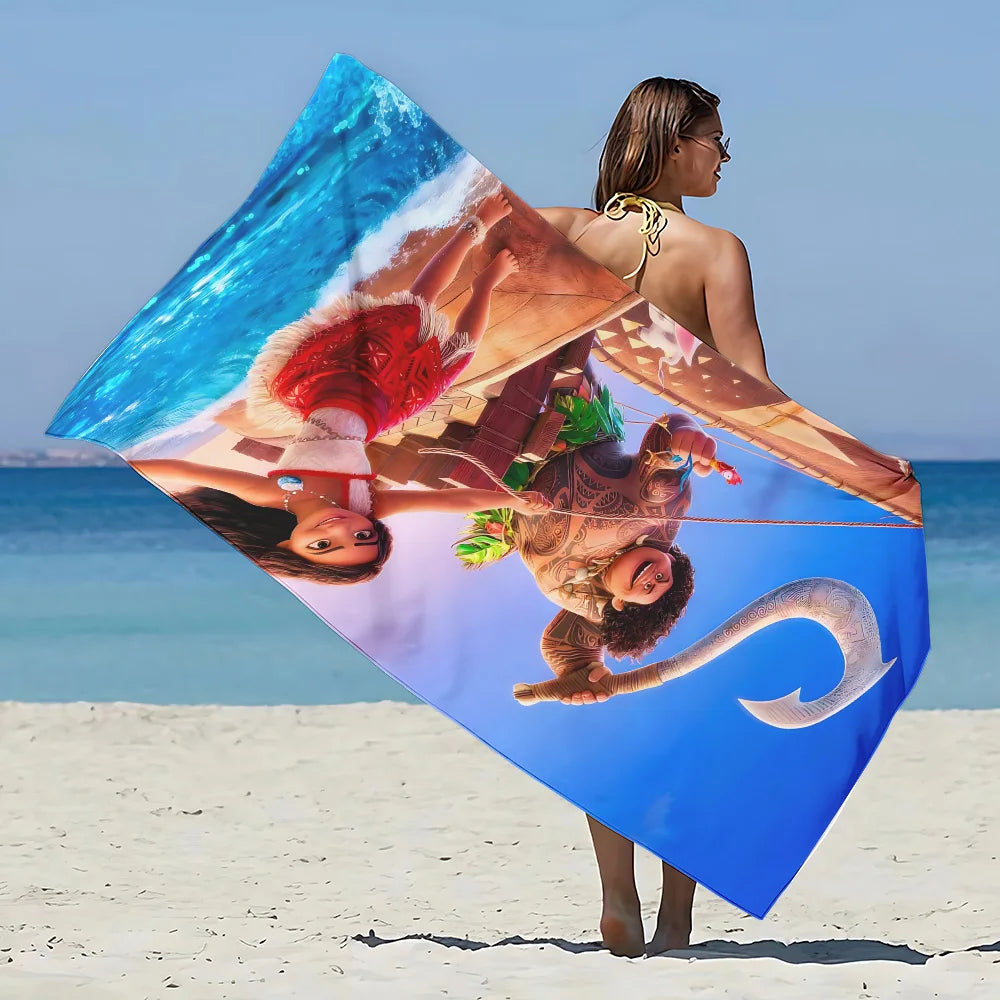 Asciugamano per bambini con immagini cartone animato “M-Moana” a trasferimento termico. In microfibra ad asciugatura e duraturo.