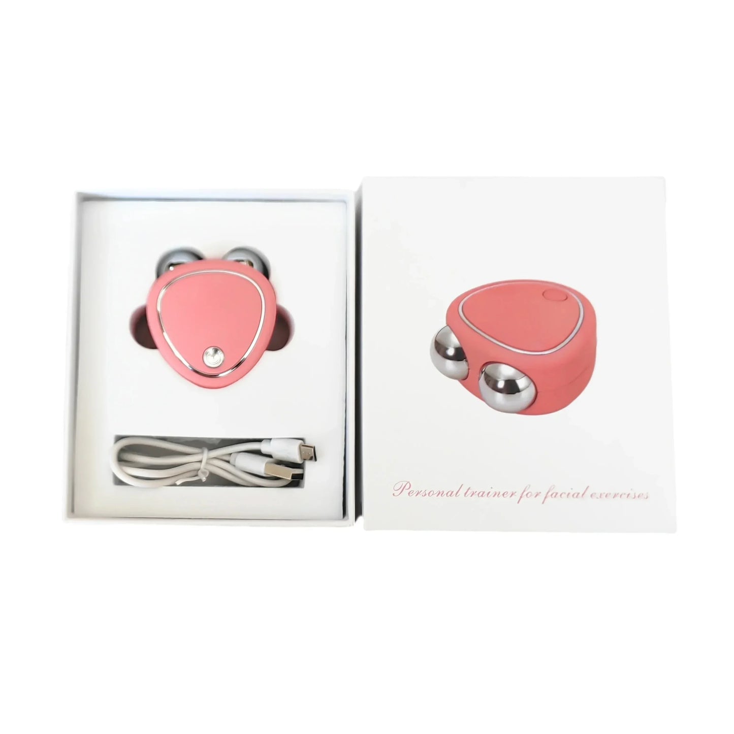 Massaggiatore facciale EMS. Macchina per lifting a microcorrente e rullo. Bellezza, rassodamento, antirughe e ringiovanimento della pelle del viso,