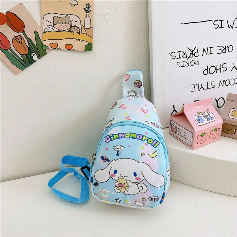 Borse a tracolla per bambini immagini cartoni animati. Borsa versatile alla moda, colori e immagino assortite.