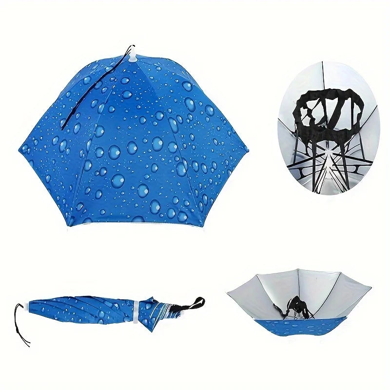 Cappello/Ombrello doppio Strato di grandi dimensioni regolabile per ogni misura di testa.
