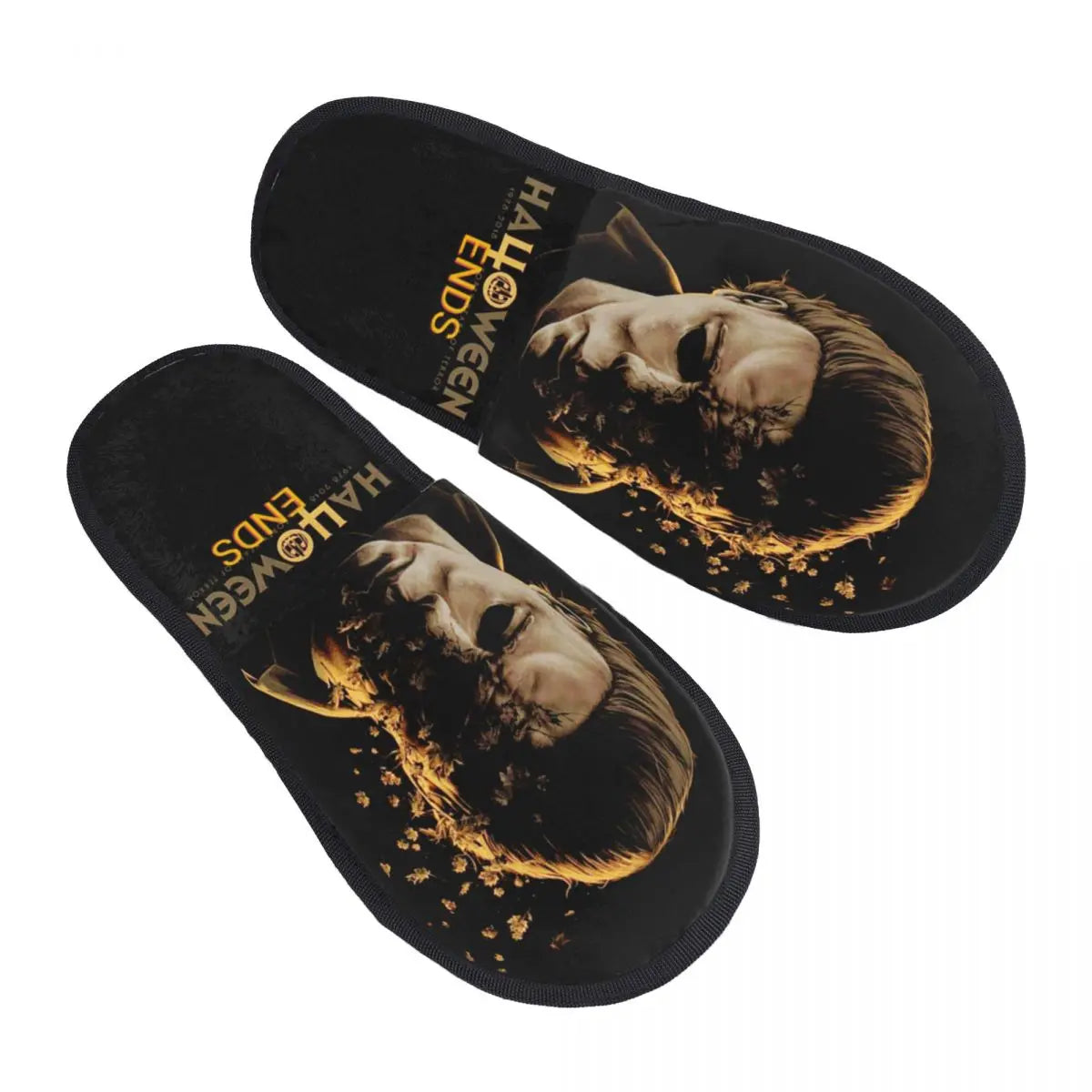 Ciabatta donna/uomo invernale. Con stampa 3d horror, Halloween. Morbide, calde, antiscivolo, in memory foam.