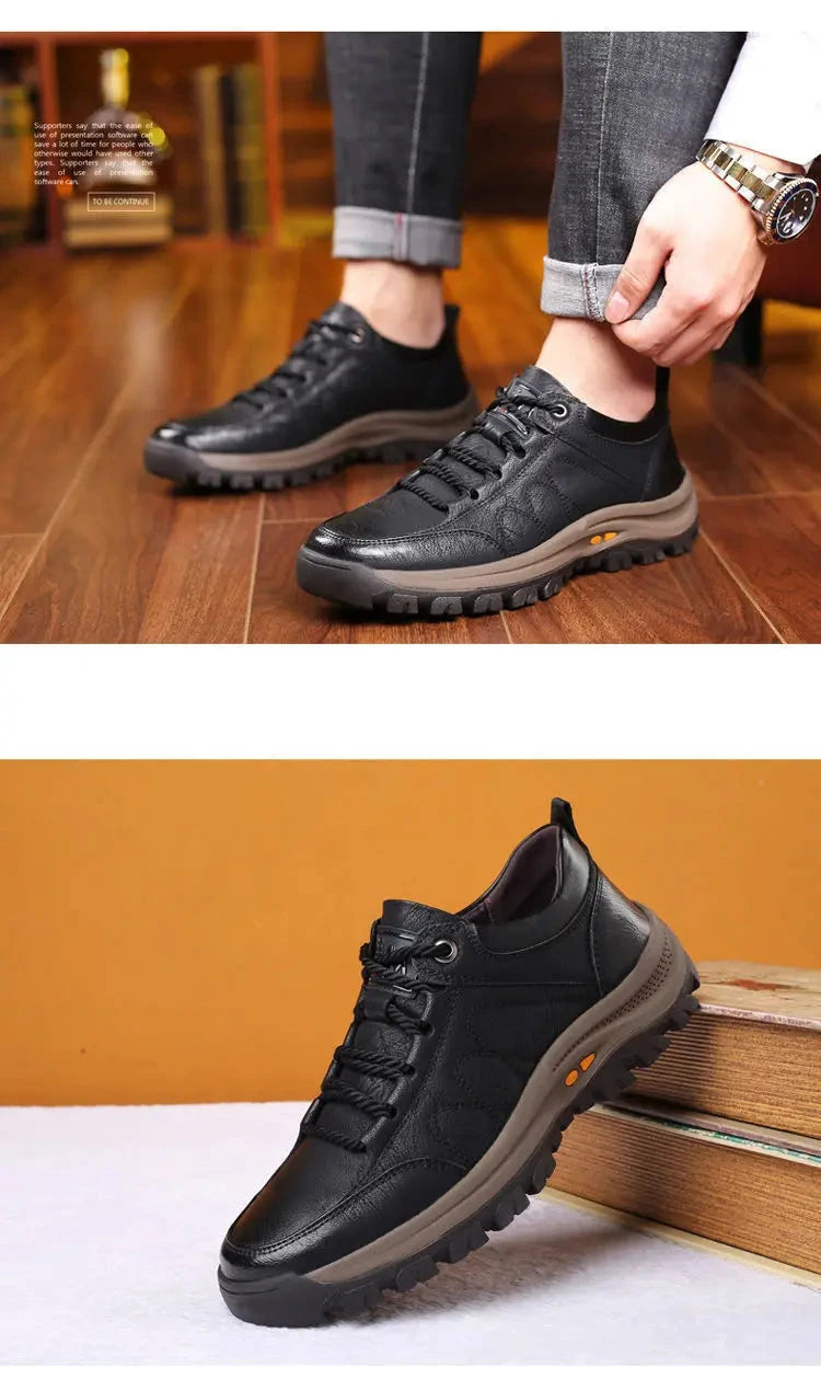 Scarpa da uomo, in pelle poliestere, impermeabile, traspirante, morbida.