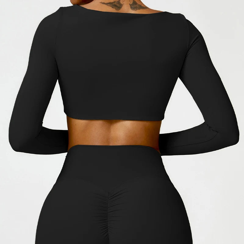 Top/T-shirt sportiva/casual, manica lunga, per donna. Misure e 6 colori a scelta.