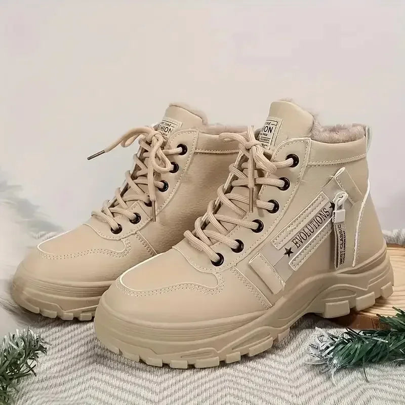 Scarpa sportiva a stivaletto da donna autunno/inverno con suola extra morbida. Casual, traspiranti, foderate in morbido e caldo in peluche.