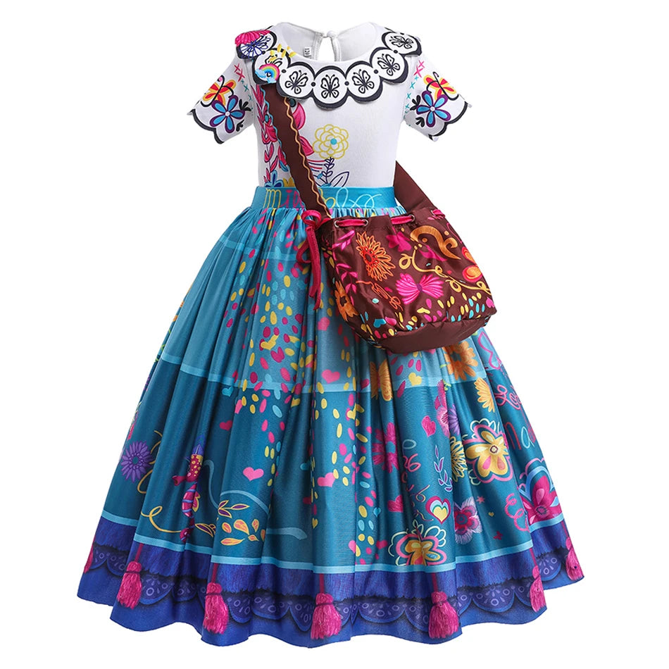 Abito principessa con accessori. Set gioco composto abito e accessori per carnevale, cosplay, feste.