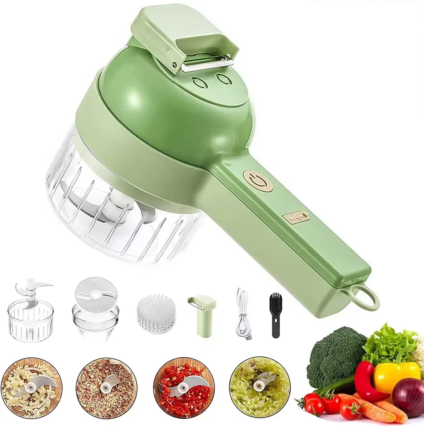 Mini Tritatutto 40W Portatile, Ricaricabile USB, Lama in Acciaio Inox, Foro Riempimento Veloce, Facile da Pulire – Per Aglio, Cipolla, Verdure e Carne. Con accessori.