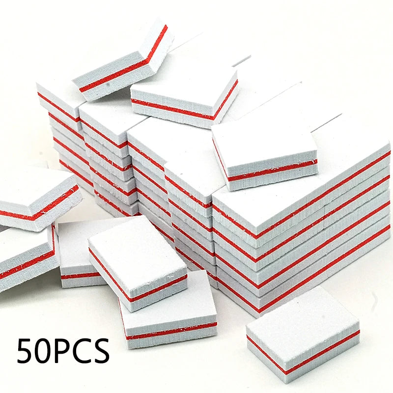 Carta vetrata per Manicure, grana 100/180. Set da 10-25 o 50 pezzi Mini buffer per nail art professionale.