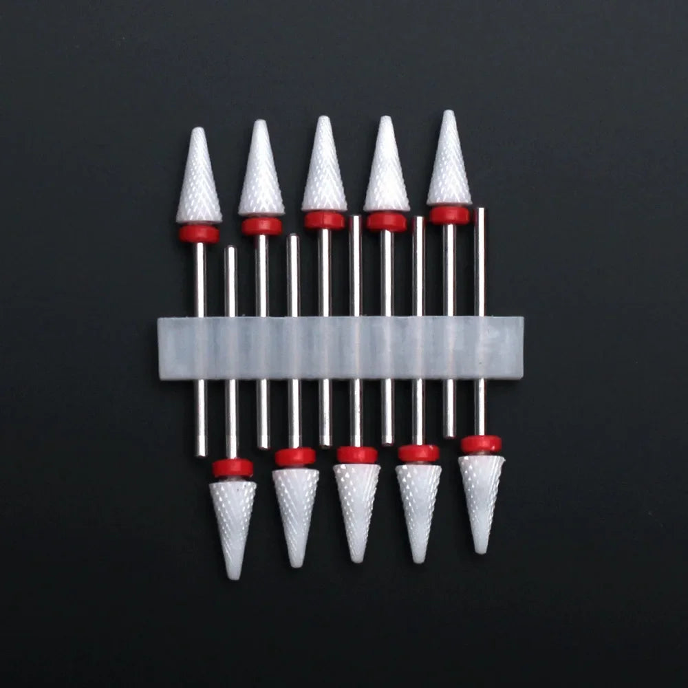 Punte per unghie in pietra di ceramica, Set 10 frese per trapano “nail art”. Essenziali per manicure/pedicure, cura delle unghie.