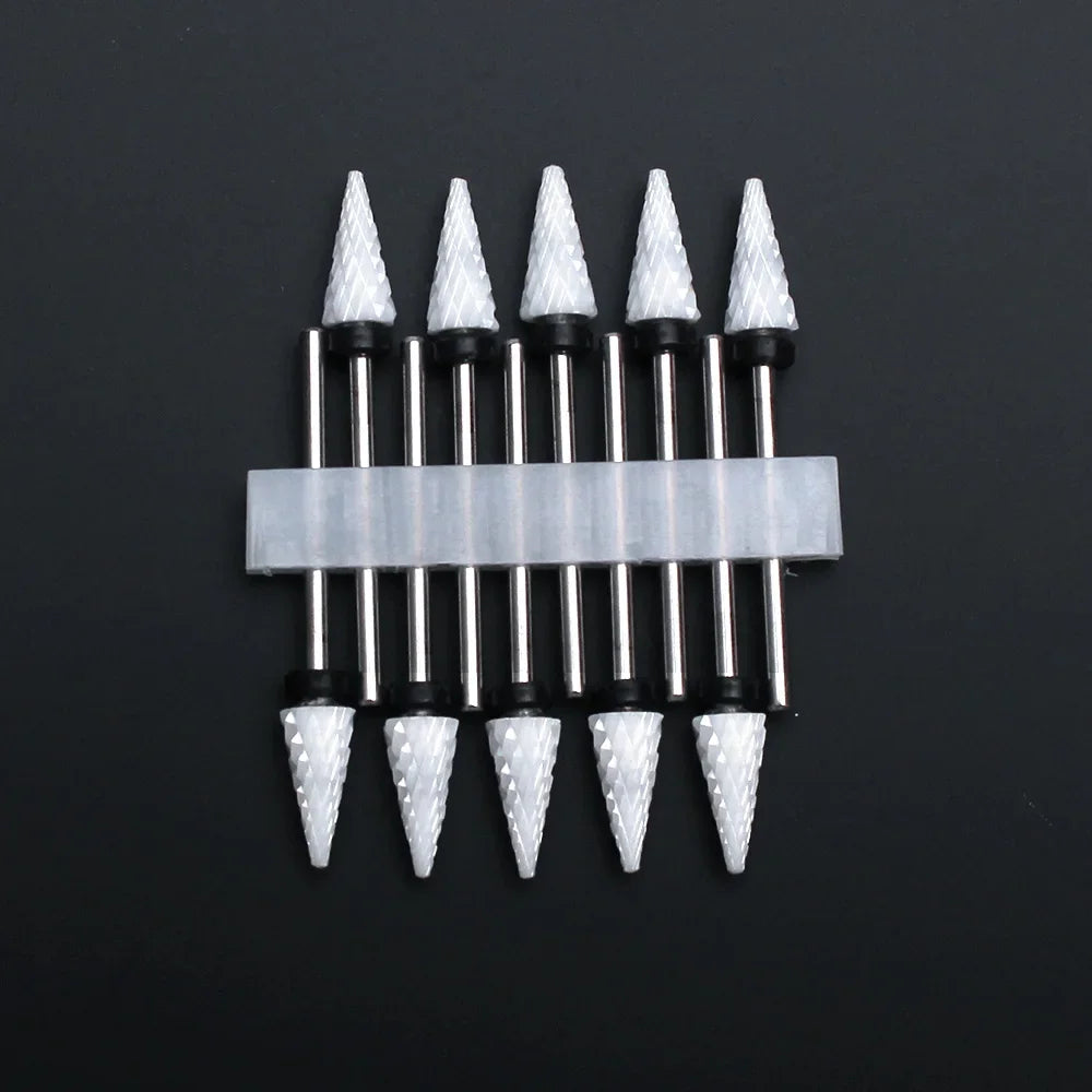 Punte per unghie in pietra di ceramica, Set 10 frese per trapano “nail art”. Essenziali per manicure/pedicure, cura delle unghie.