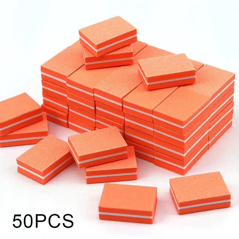 Carta vetrata per Manicure, grana 100/180. Set da 10-25 o 50 pezzi Mini buffer per nail art professionale.