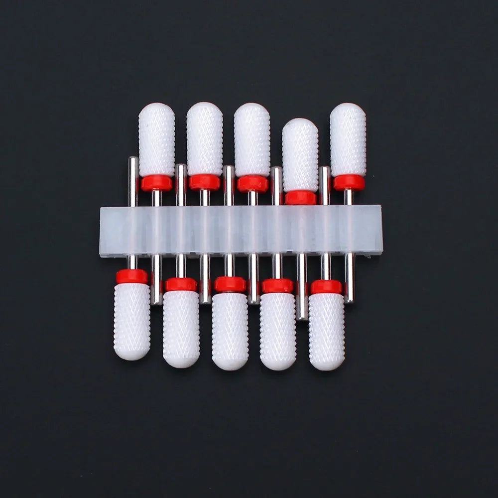 Punte per unghie in pietra di ceramica, Set 10 frese per trapano “nail art”. Essenziali per manicure/pedicure, cura delle unghie.