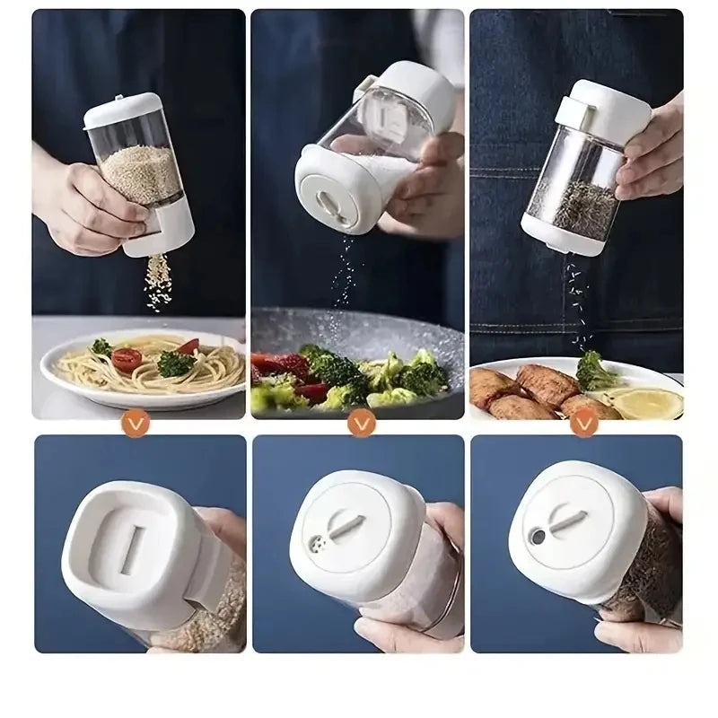 Bottiglia dosatrice, distributore di spezie, zucchero e altri ingredienti. Con bottone dosatore.