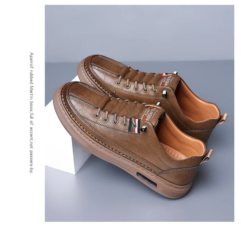 Scarpa primavera/autunno da uomo, in pelle, impermeabile, traspirante, morbida e resistente. Tre colori, dal 39 al 44.