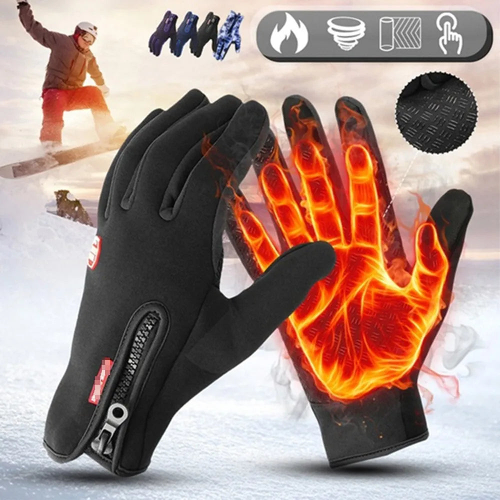 Guanti sportivi invernali antivento, impermeabili, touch screen.