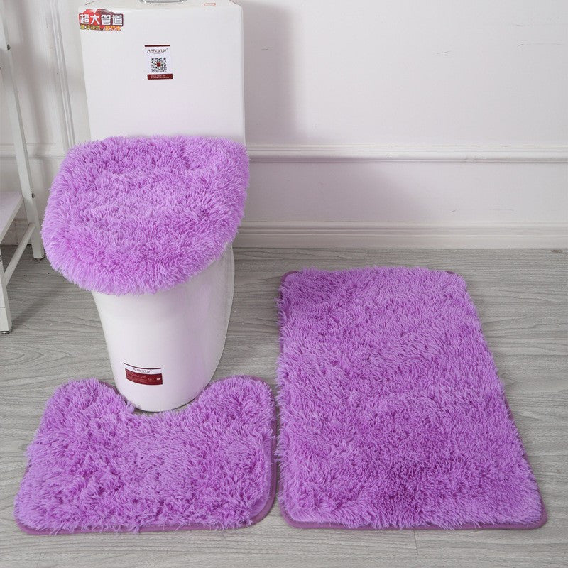 Set 3 pz per bagno, composto da 2 tappeti e 1 coperchio del Wc soffici, assorbenti antiscivolo.