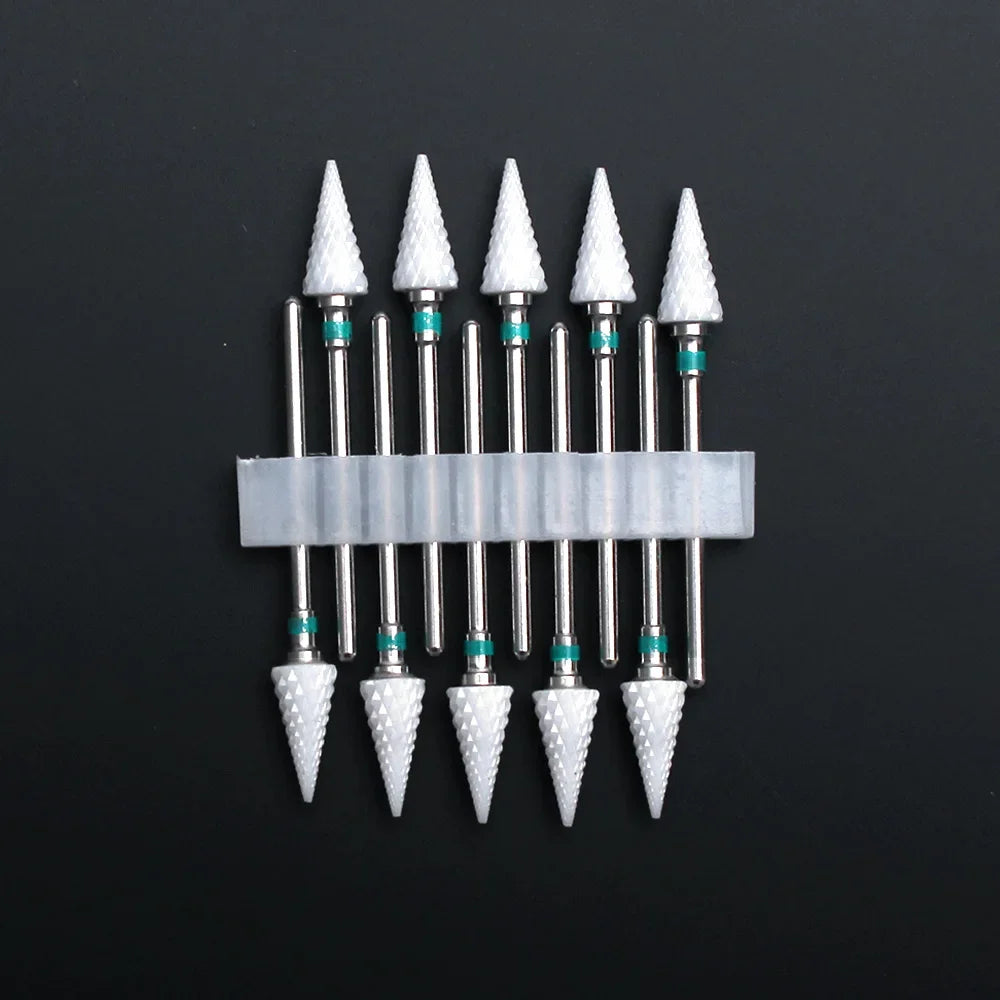 Punte per unghie in pietra di ceramica, Set 10 frese per trapano “nail art”. Essenziali per manicure/pedicure, cura delle unghie.