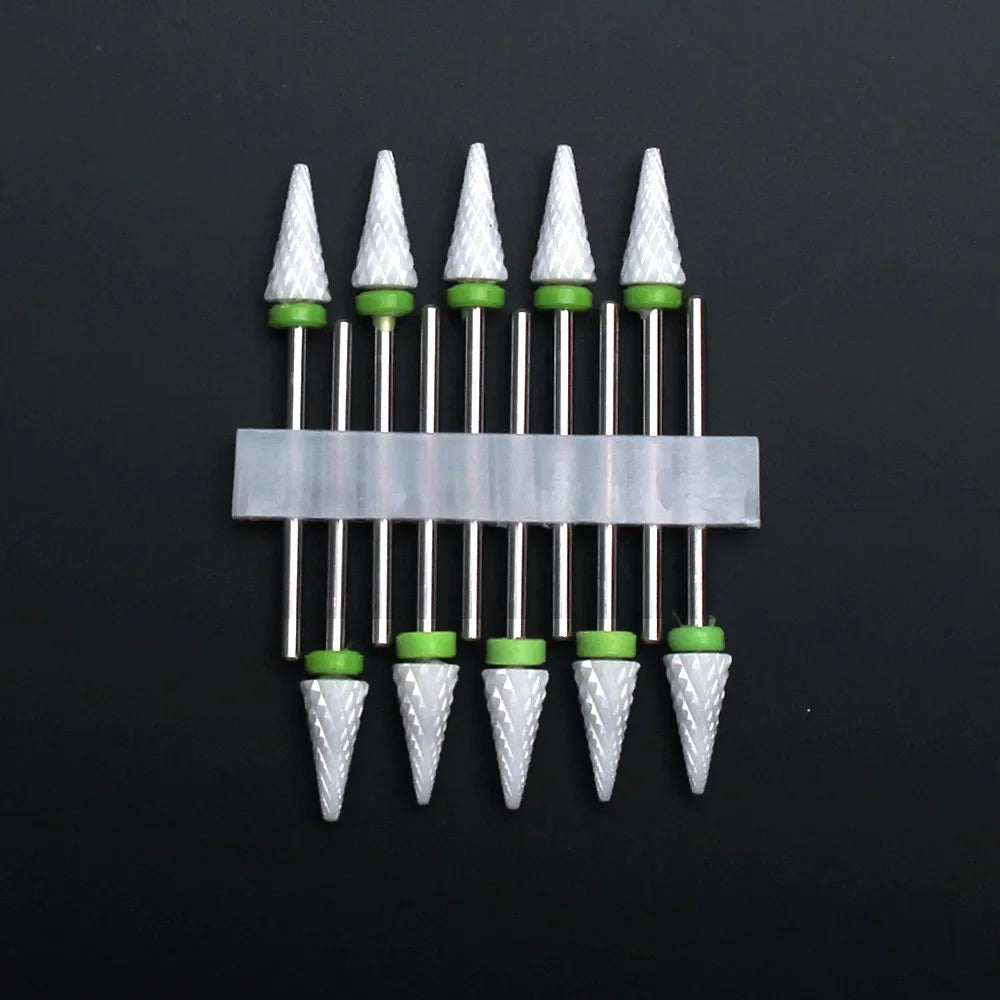 Punte per unghie in pietra di ceramica, Set 10 frese per trapano “nail art”. Essenziali per manicure/pedicure, cura delle unghie.